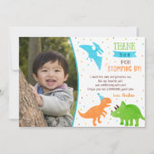 恐竜の誕生日お礼カード 招待状 (正面)
