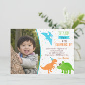 恐竜の誕生日お礼カード 招待状 (スタンド正面)