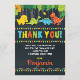 恐竜の誕生日のサンキューカードのとどろきのパーティーのチョーク 招待状