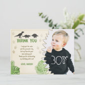 恐竜の誕生日のサンキューカードのパーティーの男の子ディーノ 招待状 (スタンド正面)