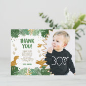 恐竜の誕生日のサンキューカードのパーティーの男の子ディーノ 招待状 (スタンド正面)