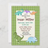 恐竜の誕生日のパーティの招待状のディーノの招待 招待状 (正面)