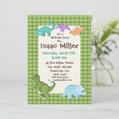 恐竜の誕生日のパーティの招待状のディーノの招待 招待状 (スタンド正面)