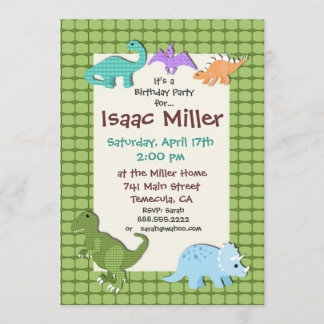 恐竜の誕生日のパーティの招待状のディーノの招待 招待状
