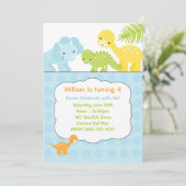 恐竜の誕生日のパーティの招待状 招待状 (スタンド正面)