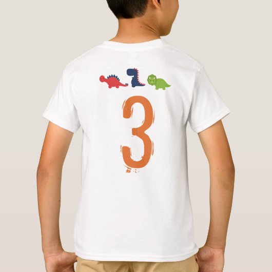 恐竜の誕生日のワイシャツ Tシャツ (裏面)