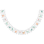 恐竜の誕生日の友人の中性パステル バンティングフラッグ (全)