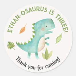 恐竜の誕生日の好意スティッカーボートレックス ラウンドシール