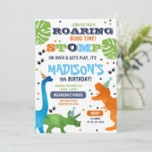恐竜の誕生日の招待がドキドキする 招待状 (スタンド正面)