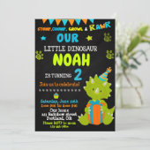 恐竜の誕生日の招待恐竜のパーティー招待状 招待状 (スタンド正面)