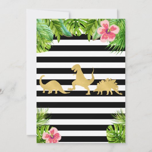 恐竜の誕生日の招待状のディーノの招待状 招待状 (裏面)