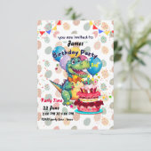 恐竜の誕生日の招待状 サンキューカード (スタンド正面)