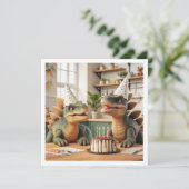 恐竜の誕生日の招待状、ステゴサウルス 招待状 (スタンド正面)