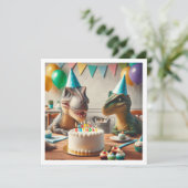 恐竜の誕生日の招待状、パートナー用 招待状 (スタンド正面)