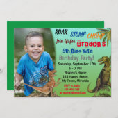 恐竜の誕生日の招待状 招待状 (正面/裏面)