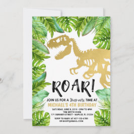 恐竜の誕生日の招待、ディノパーティーボーイ 招待状