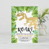 恐竜の誕生日の招待、ディノパーティーボーイ 招待状 (スタンド正面)