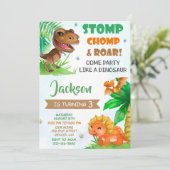 恐竜の誕生日の招待Dino招待 招待状 (スタンド正面)