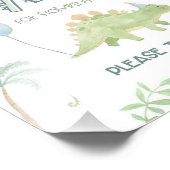 恐竜の誕生日の来好意のサインをありがとう フォトプリント (角)