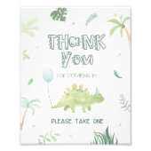 恐竜の誕生日の来好意のサインをありがとう フォトプリント (正面)