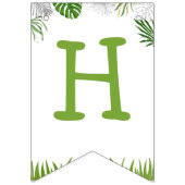 恐竜の誕生日の水色は緑の黄色 バンティングフラッグ (第2の旗)