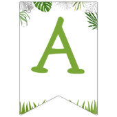 恐竜の誕生日の水色は緑の黄色 バンティングフラッグ (第3の旗)