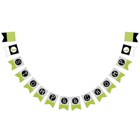 恐竜の誕生日はずかずかと歩き、ディーノのテーマの緑をChomp バンティングフラッグ (全)