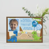 恐竜の誕生日への招待（写真） 招待状 (スタンド正面)