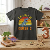 恐竜の誕生日をお祝いするTシャツ 3歳 ベビーTシャツ