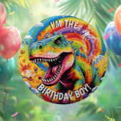 恐竜の誕生日カラフル ラウンドシール