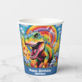恐竜の誕生日カラフル 紙コップ (正面)