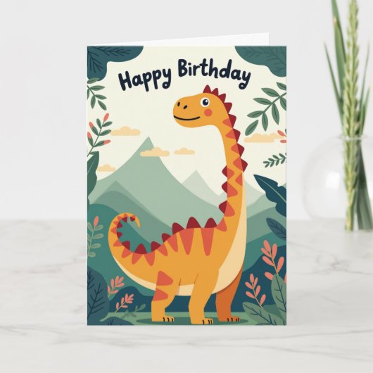 恐竜の誕生日カード 男の子用 カード (正面)