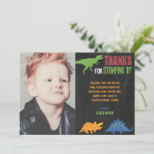 恐竜の誕生日サンキューカードと写真 招待状 (スタンド正面)