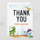 恐竜の誕生日サンキューカード サンキューカード (正面/裏面)