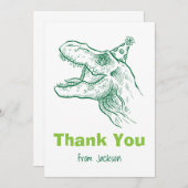 恐竜の誕生日サンキューカード サンキューカード (正面/裏面)