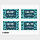 恐竜の誕生日サンキューステッカー 長方形シール (シート)