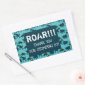 恐竜の誕生日サンキューステッカー 長方形シール (封筒)