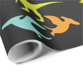 恐竜の誕生日シャルボードシルエット ラッピングペーパー (ロールコーナー)