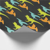 恐竜の誕生日シャルボードシルエット ラッピングペーパー (角)