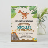 恐竜の誕生日シャワーの招待状 招待状 (スタンド正面)