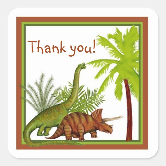 恐竜の誕生日シール スクエアシール (正面)
