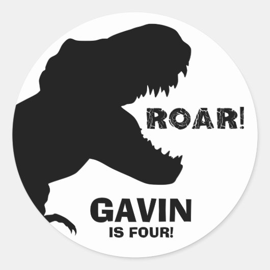 恐竜の誕生日シール ラウンドシール (正面)