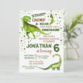 恐竜の誕生日ディノ T-Rex 先史時代のパーティー 招待状 (スタンド正面)