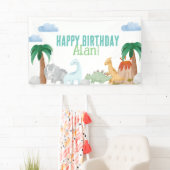 恐竜の誕生日バナーのビニールバナー, 3' x 5 横断幕 (インサイチュ)