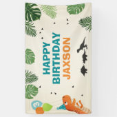 恐竜の誕生日バナーボーディノパーティーTレックス 横断幕 (縦)