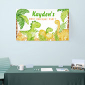 恐竜の誕生日パーソナライズされたパーティー 横断幕 (トレードショー)