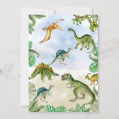 恐竜の誕生日パーティカスタマイズ可能招待状 招待状 (裏面)