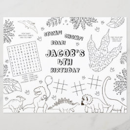 恐竜の誕生日パーティカラーランチョンマット