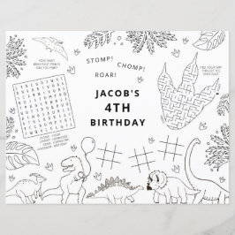 恐竜の誕生日パーティカラーランチョンマット