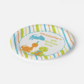 恐竜の誕生日パーティディノパーソナライズされたプレート ペーパープレート (アングル)